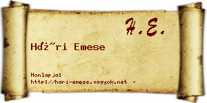 Hári Emese névjegykártya